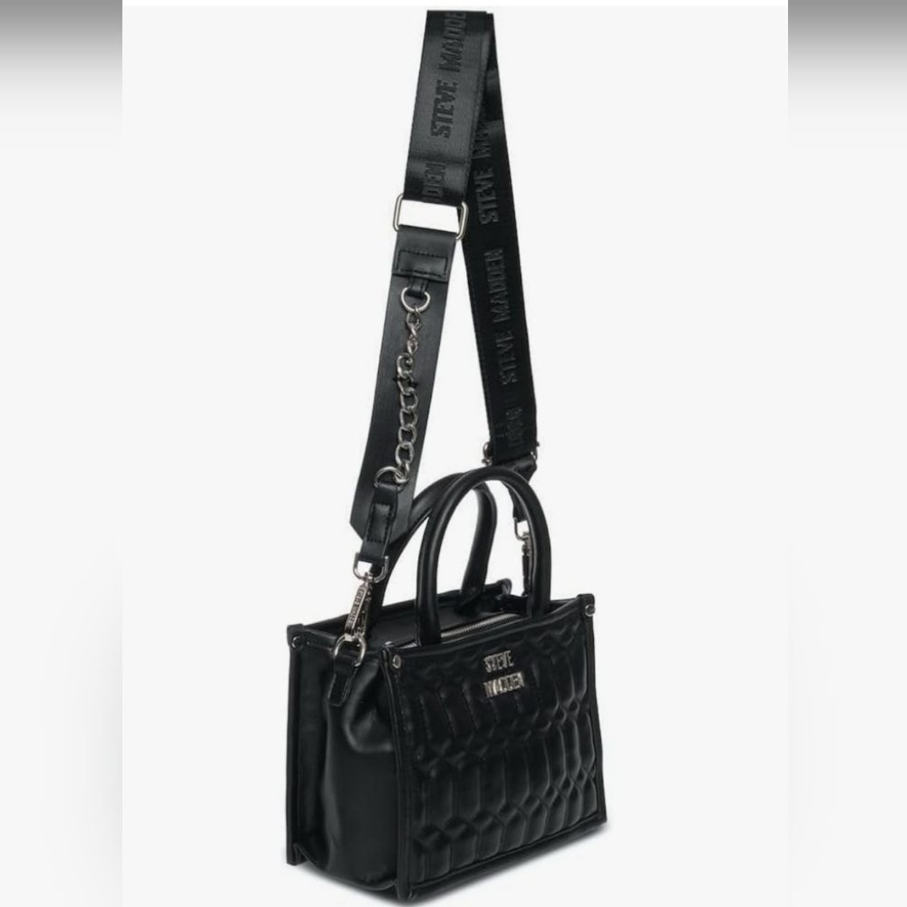 Steve Madden Bniko Black Convertible Crossbody Bag With 2 Straps